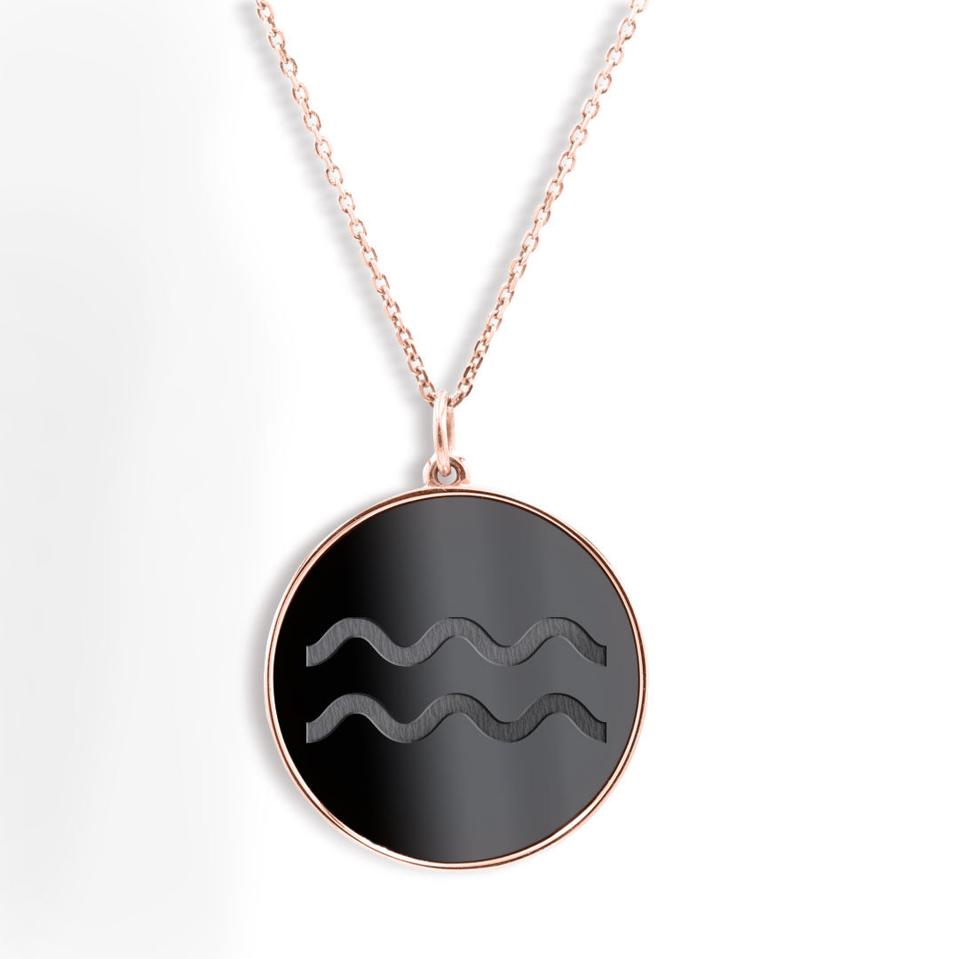 Elysium Black Diamond® Zodiac Sign Necklace - Aquarius