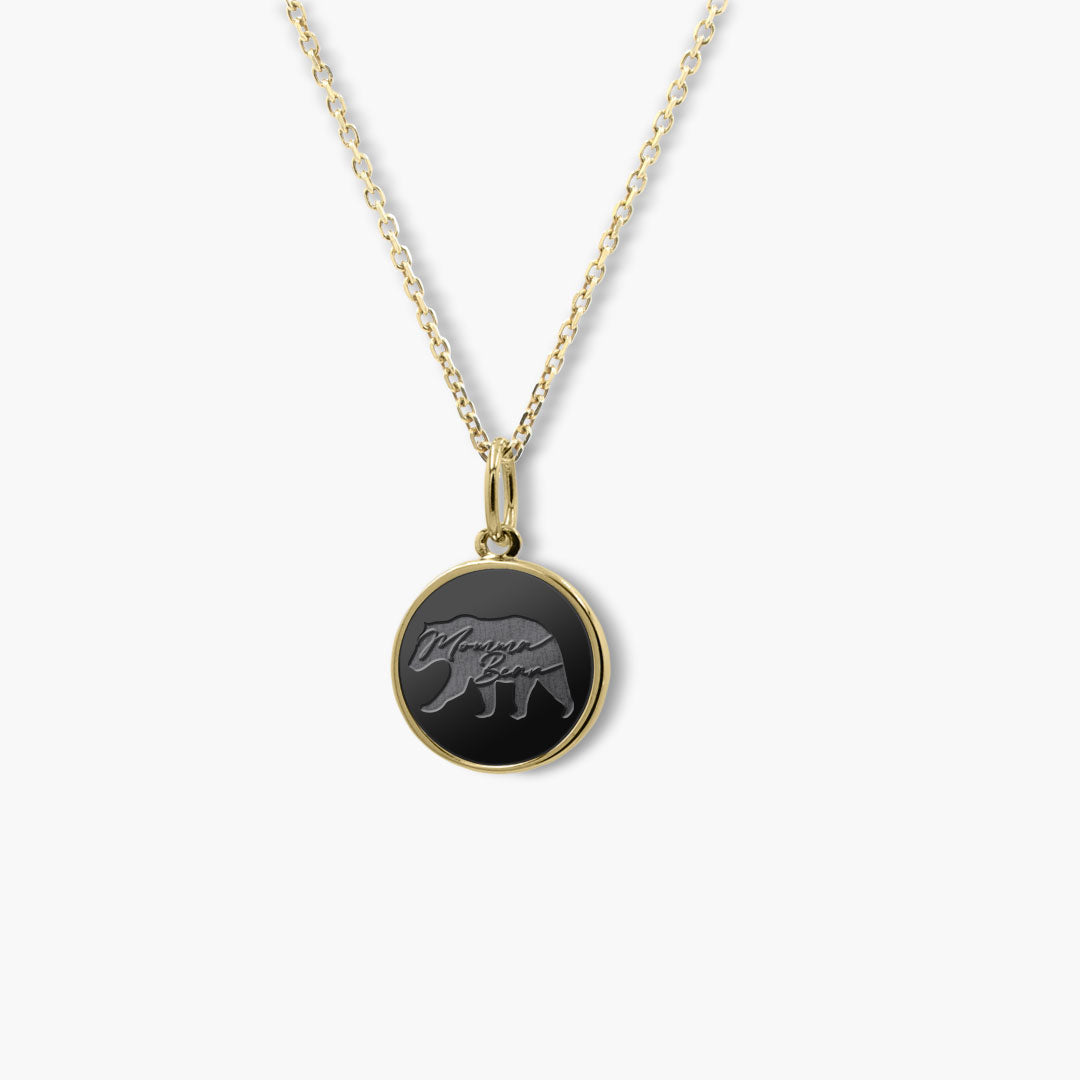 Elysium Black Diamond Momma Necklace - Momma Bear Engraving