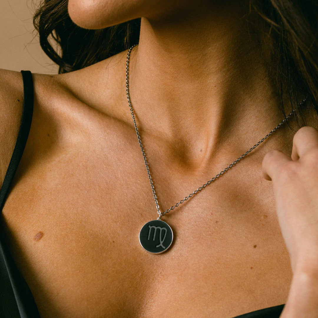 Meraxi Noir | Elysium Black Diamond  Zodiac Sign Necklace - Libra