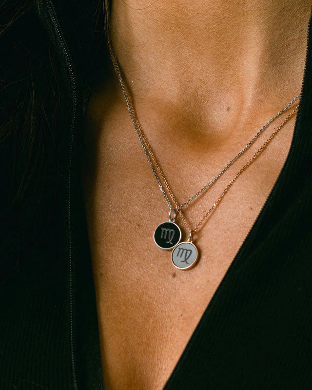 Elysium Black Diamond  Zodiac Sign Necklace - Scorpio - Meraxi