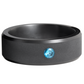 Elysium ARES - Solid Black Diamond Ring - Blue Diamond