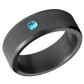 Elysium ARES - Solid Black Diamond Ring - Blue Diamond