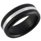Elysium ARES - Solid Black Diamond Ring - Silver Inlay
