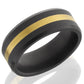 Elysium ARES - Solid Black Diamond Ring - 24K Yellow Gold Inlay