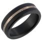 Elysium ARES - Solid Black Diamond Ring - 14K Rose Gold Mokume Inlay