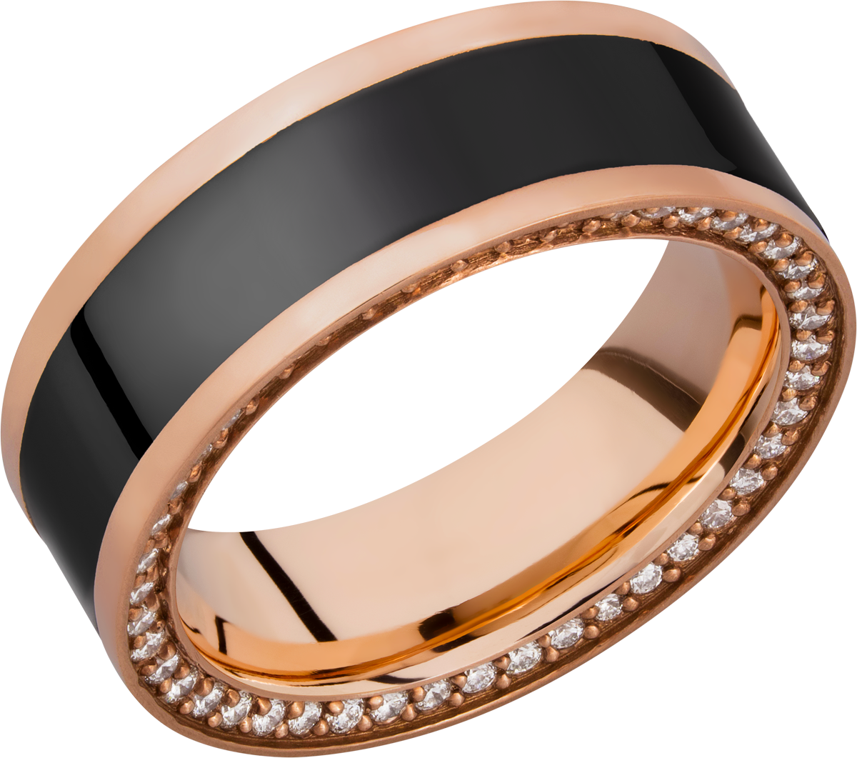 Elysium Zeus - Rose Gold Band - Elysium Inlay - White Diamond Insets