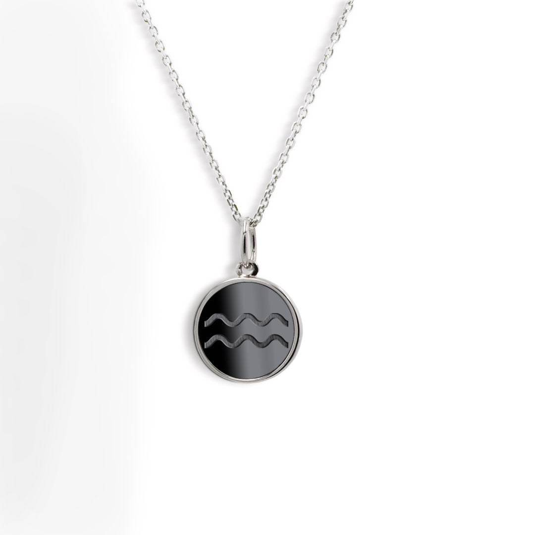 Elysium Black Diamond® Zodiac Sign Necklace - Aquarius