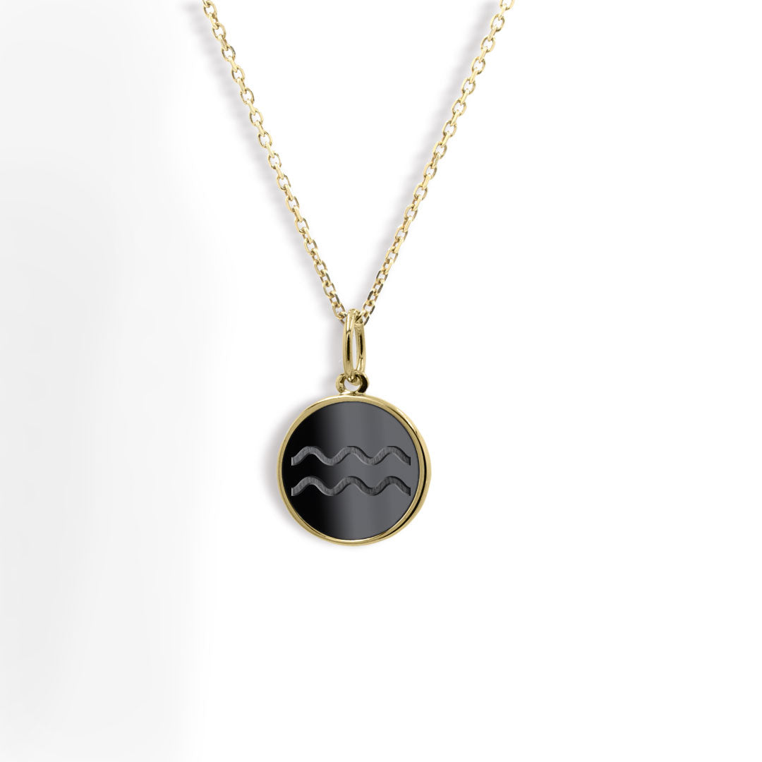 Elysium Black Diamond® Zodiac Sign Necklace - Aquarius