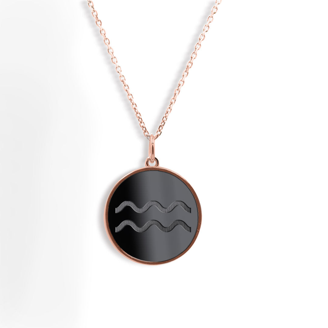 Elysium Black Diamond® Zodiac Sign Necklace - Aquarius