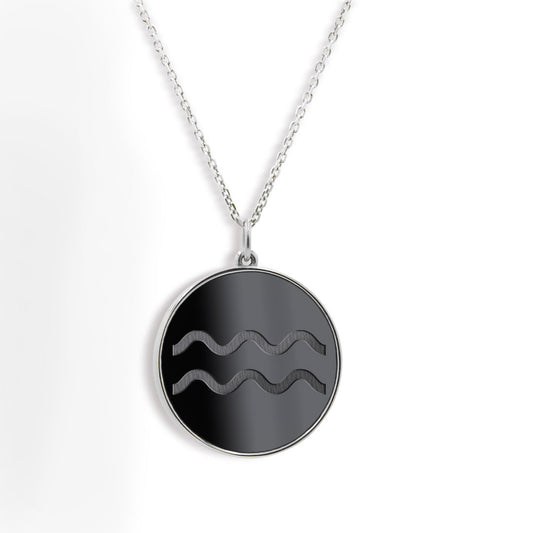 Elysium Black Diamond® Zodiac Sign Necklace - Aquarius