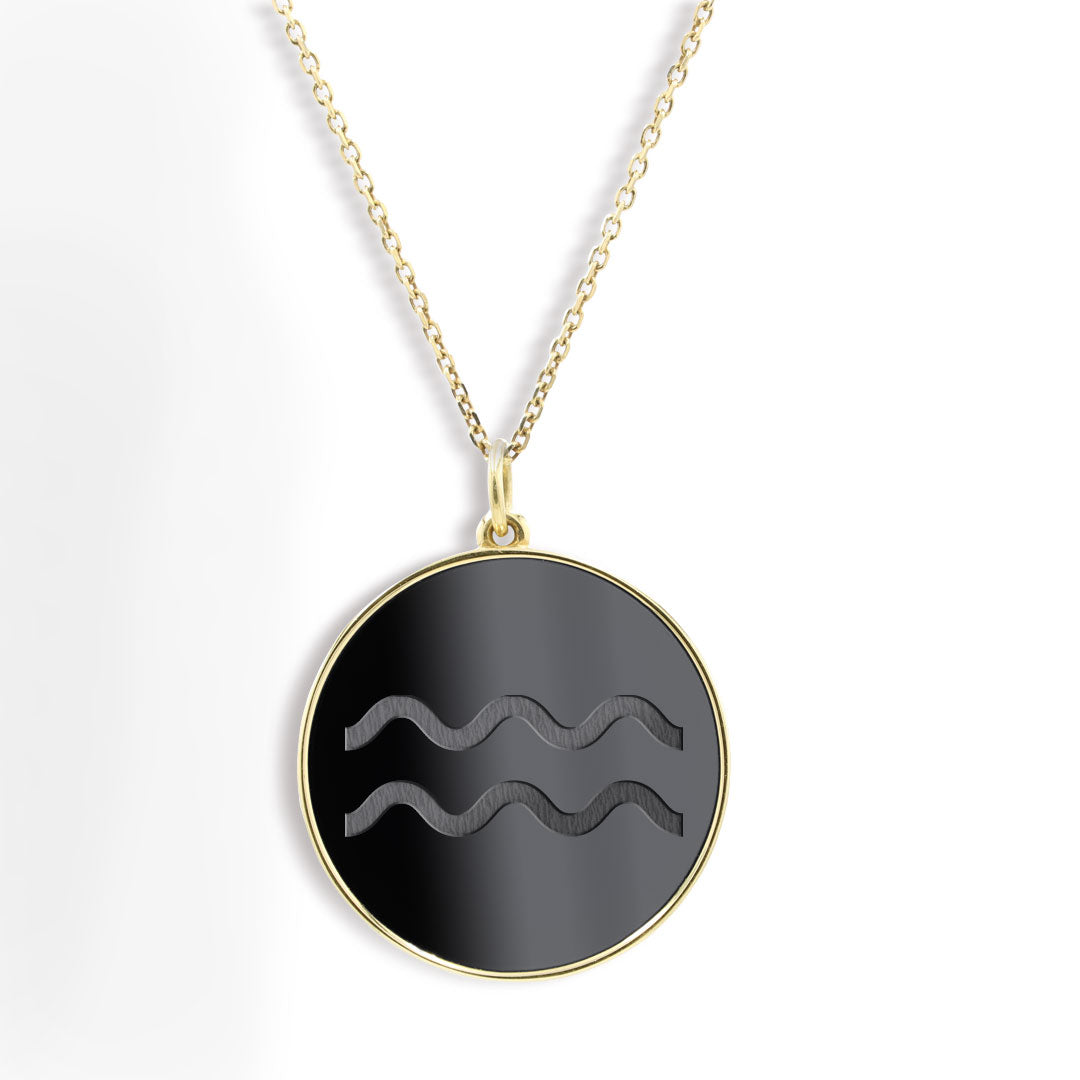 Elysium Black Diamond® Zodiac Sign Necklace - Aquarius