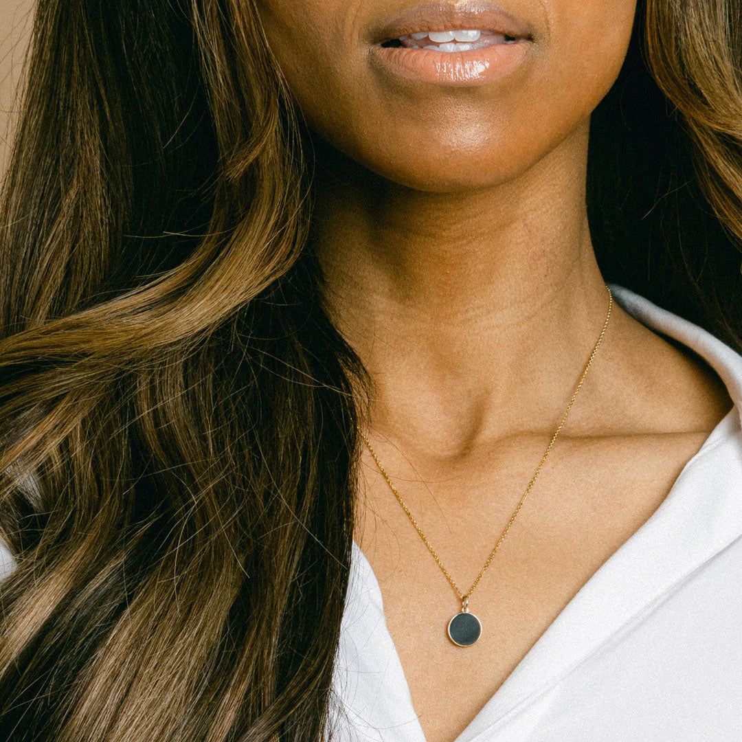 Meraxi Noir | Elysium Black Diamond  Zodiac Sign Necklace - Aries