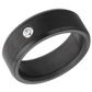 Elysium ARES - Solid Black Diamond Ring - White Diamond